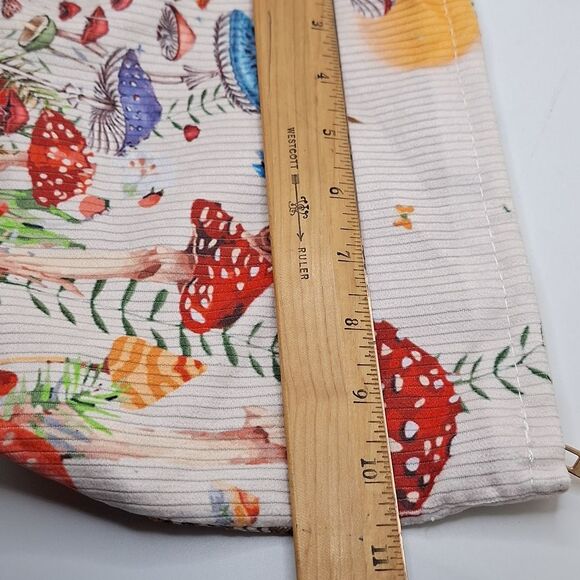 Mushroom corduroy cosmetic case makeup bag travel pouch - Picture 8 of 11